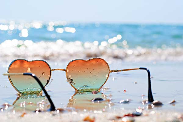 Heart Shaped Sunglasses on Mexico Beach